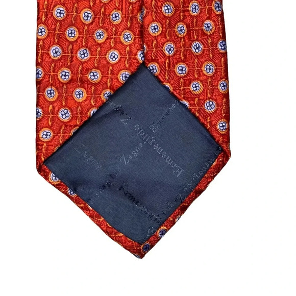Ermenegildo Zegna Seta Silk Men's Geometric Neck Tie - Picture 5 of 5